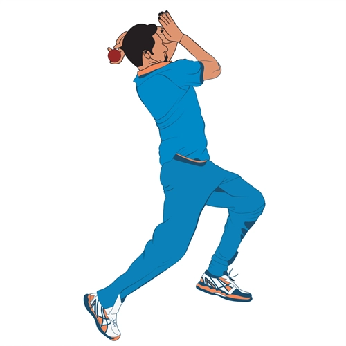 Cricket Bowler Pace Bowling Transparent Sticker